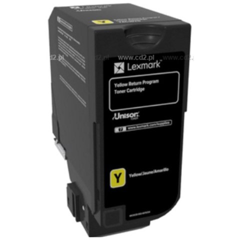 Lexmark Kaseta z tonerem Lexmark 74C20Y0 do CS720/CS725 | zwrotny | 3 000 str. | yellow