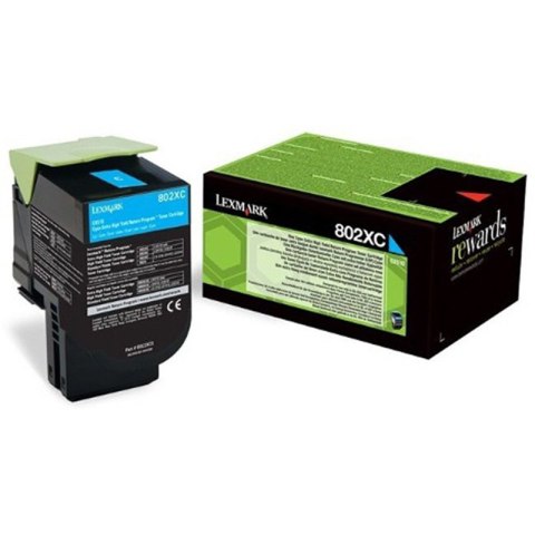 Lexmark Kaseta z tonerem Lexmark 802XC do CX-510 | zwrotny | 4 000 str. | cyan