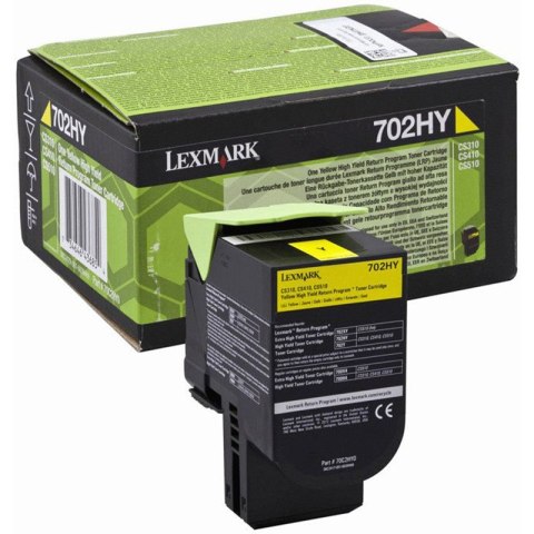 Lexmark Kaseta z tonerem Lexmark 702HY do CS-310/410/510 | zwrotny | 3 000 str. | yellow