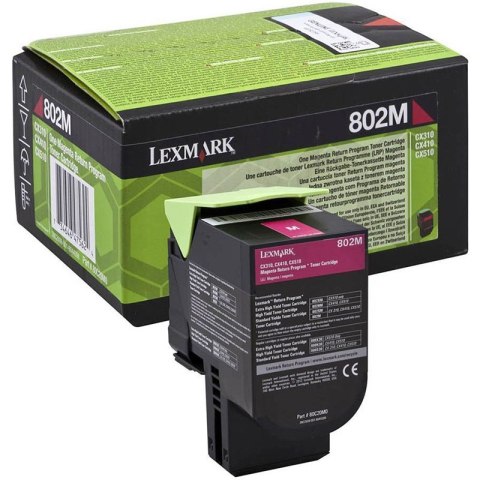Lexmark Kaseta z tonerem Lexmark 802M do CX-310/410/510 | zwrotny | 1 000 str. | magenta