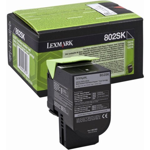 Lexmark Kaseta z tonerem Lexmark 802SK do CX-310/410/510 | zwrotny | 2 500 str. | black