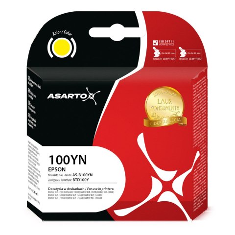 Asarto Tusz Asarto do Brother 100YN | BTD100Y | 48ml | yellow