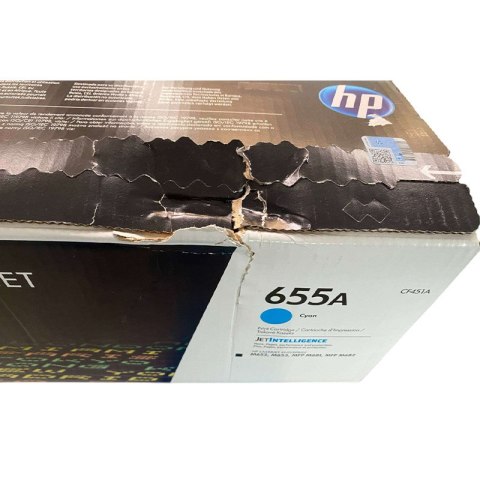 HP Toner HP 655A | 10 500 str. | Cyan | Uszkodzone Opakowanie
