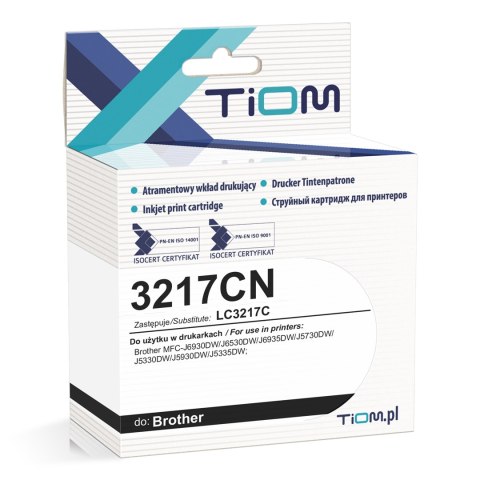 Tusz Tiom do Brother 3217CN | LC3217C | 550 str. | cyan Tiom Tusz Tiom do Brother 3217CN | LC3217C | 550 str. | cyan Tiom