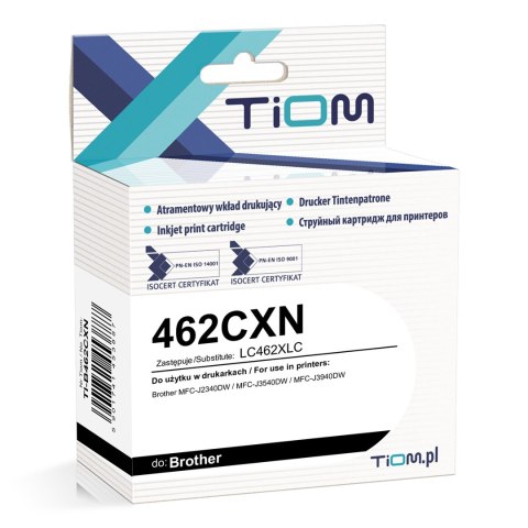 Tusz Tiom do Brother 462CXN | LC462XLC | 1500 str. | cyan Tiom Tusz Tiom do Brother 462CXN | LC462XLC | 1500 str. | cyan Tiom