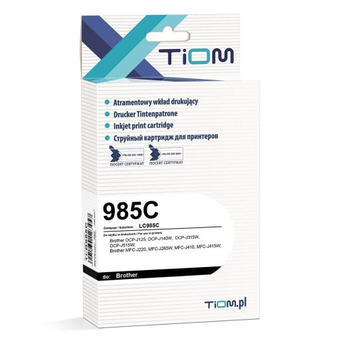 Tusz Tiom do Brother 985C | LC985C | 260 str. | cyan Tiom