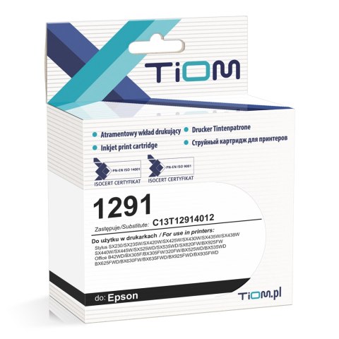 Tusz Tiom do Epson 1291 | C13T12914012 | 500str | black Tiom Tusz Tiom do Epson 1291 | C13T12914012 | 500str | black Tiom