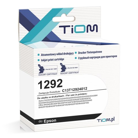 Tusz Tiom do Epson 1292 | C13T12924012 | 625 str | cyan Tiom