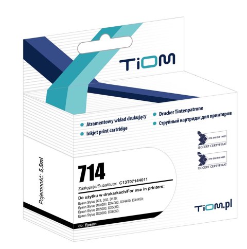 Tusz Tiom do Epson 714 | C13T07144012 | 450 str. | yellow Tiom