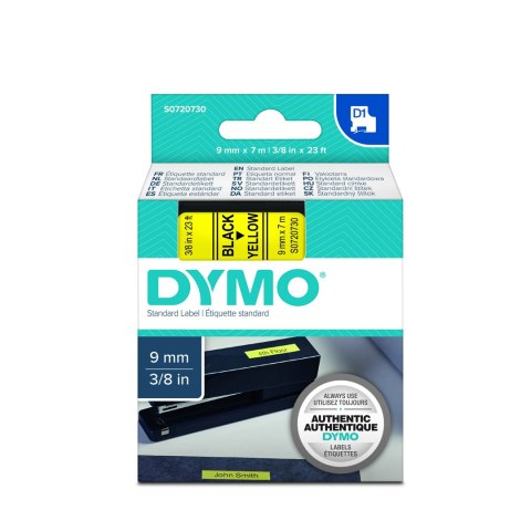 Dymo taśma do drukarek etykiet, D1 40918 | 9mm x 7m | czarny / żółty Dymo