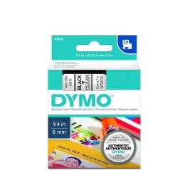 Dymo taśma do drukarek etykiet, D1 43610 | 6mm x 7m | czarny / przezroczysty Dymo