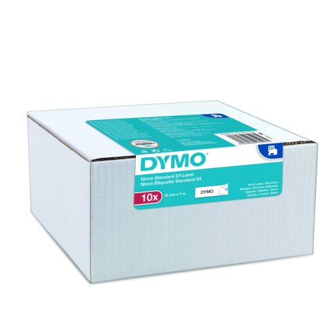 Dymo taśma do drukarek etykiet, D1 45013 | 12mm x 7m | czarny / biały | 10 sztuk Dymo