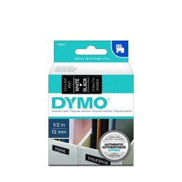 Dymo taśma do drukarek etykiet, D1 45021 | 12mm x 7m | biały / czarny Dymo