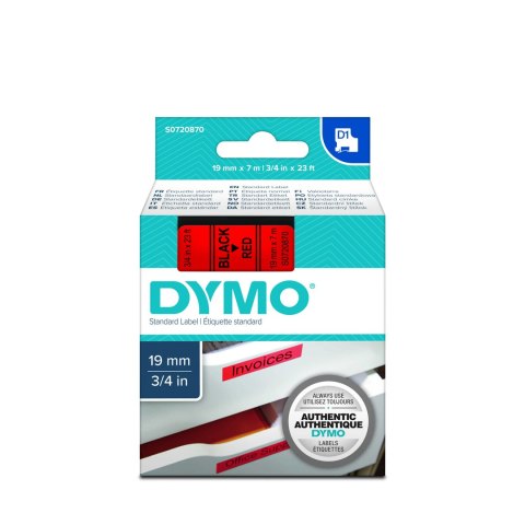 Dymo taśma do drukarek etykiet, D1 45807 | 19mm x 7m | czarny / czerwony Dymo