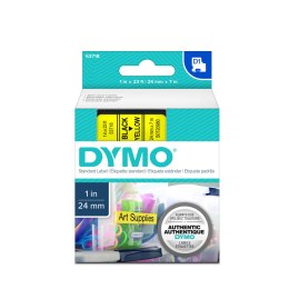 Dymo taśma do drukarek etykiet, D1 53718 | 24mm x 7m | czarny / żółty Dymo