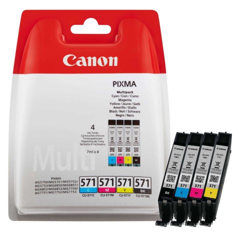 Tusz Canon CLI-571CMYK do Pixma MG-5750/6850/7750 | 4 x 7ml | CMYK Canon