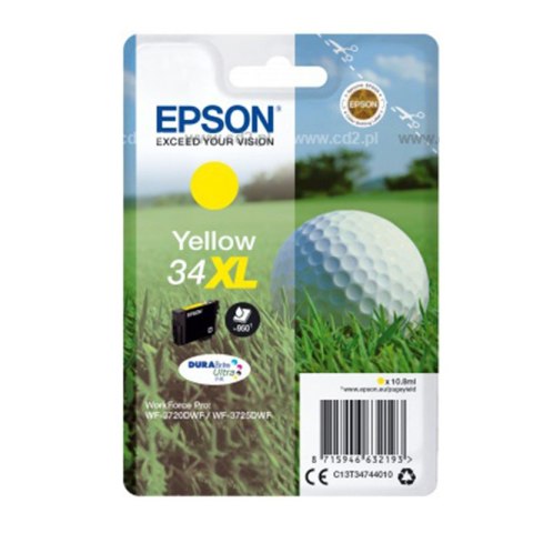 Tusz Epson 34 XL do WorkForce Pro WF-3720DWF/3725DW | 950 str. | 10,8ml | yellow Epson