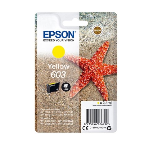 Tusz Epson 603 do XP-2100/2105/2150/3155 | yellow | 130str | 2,4ml Epson