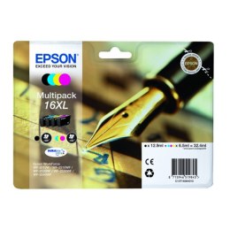 Tusz Epson T1636 XL do WF-2520NF/2530WF/2510WF |12.9(BK), 3 x 6.5ml(COL) | CMYK Epson