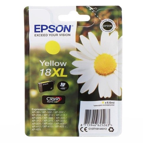 Tusz Epson T1814 do XP-102/202/302/305/402/405 | 6,6ml | yellow Epson