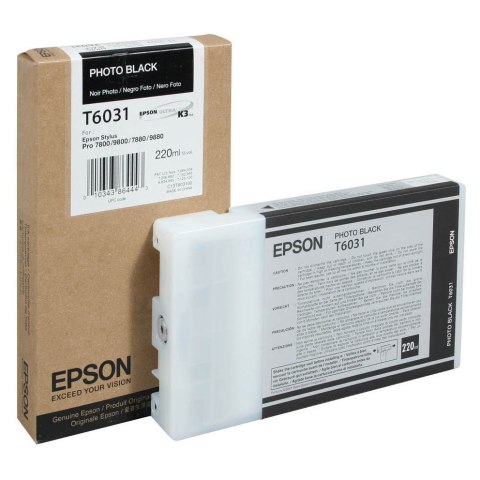 Tusz Epson T6031 do Stylus Pro 7800/7880/9800/9880 | 220ml | photo black Epson