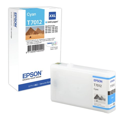 Tusz Epson T7012 do WP-4015DN/4095DN/4515DN/4525DNF XXL | 34,2ml | cyan Epson