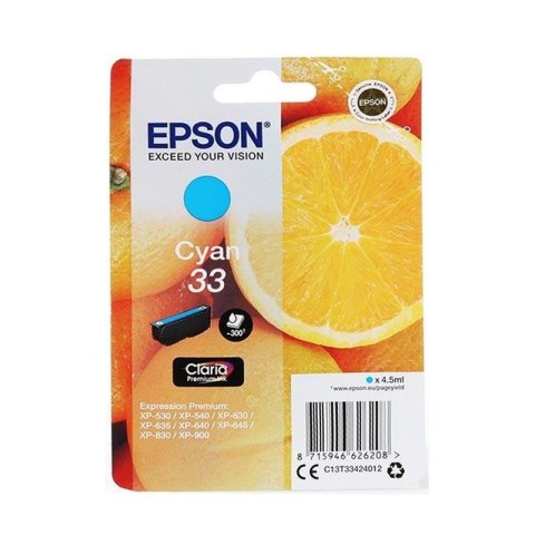 Tusz Epson cyan Claria T33 singlepack Epson Tusz Epson cyan Claria T33 singlepack Epson