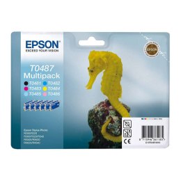 Zestaw tuszy Epson T0487 do Stylus R-200/300, RX-500/600 | 78ml | C/LC/M/LM/Y/B Epson