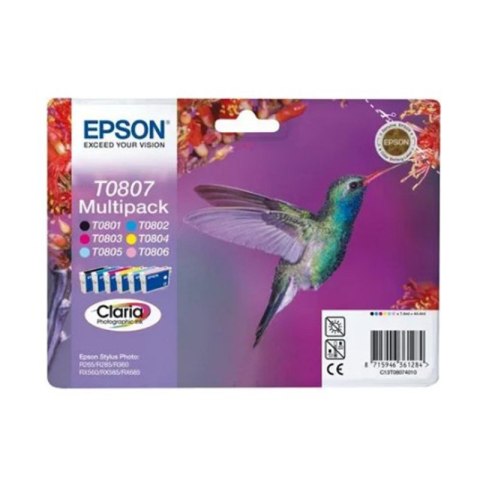 Zestaw tuszy EpsonT0807 Stylus R-265/285/360, RX-560/585 |44,4ml| C/LC/M/LM/Y/K Epson