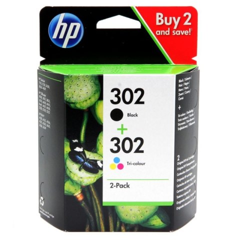 Tusz HP 2-Pack 302 | 1 x 3,5ml + 1 x 4ml | black + tri-color HP