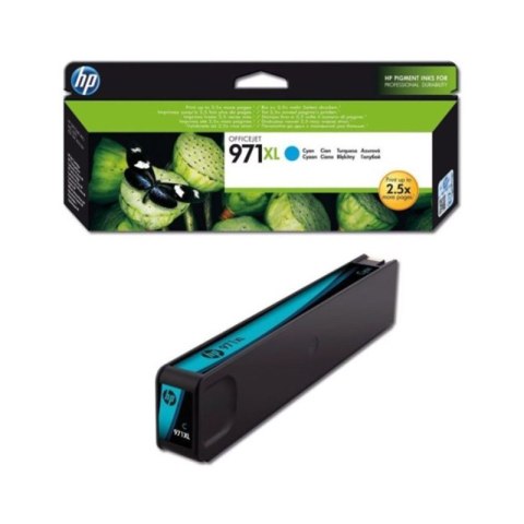 Tusz HP 971XL do Officejet Pro X451DW/476DW/551DW/576DW | 6 600 str. | cyan HP