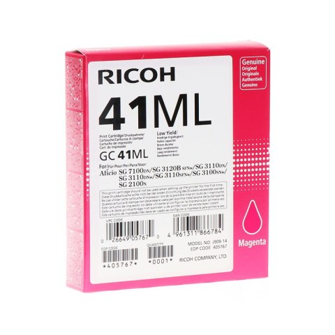 Tusz Ricoh do SG 2100N/3110DN/3110DNW GC 41ML | 600 str. | magenta Ricoh