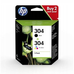 Zestaw tuszy HP 304 2-pack | czarny, trójkolorowy | HP