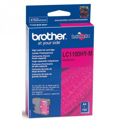 Brother oryginalny ink / tusz LC-1100HYM, magenta, 750s, high capacity