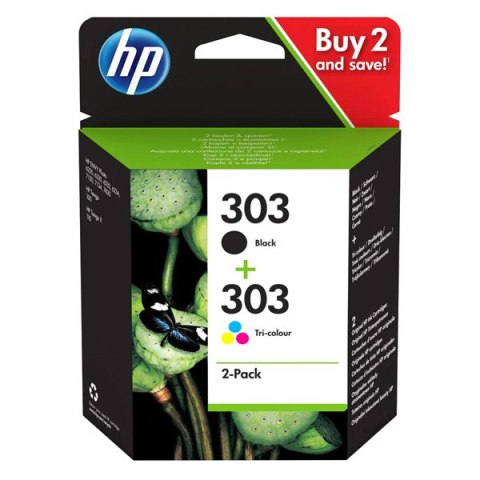 HP oryginalny zestaw tuszy 3YM92AE, HP 303, CMYK, 165CMY-200Ks