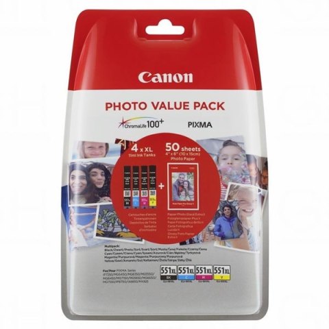 Canon oryginalny ink / tusz CLI-551 XL CMYK, 6443B006, CMYK, blistr, 11ml, high capacity, EOL