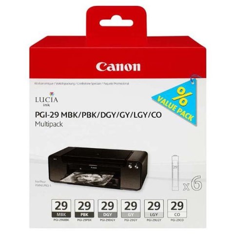 Canon oryginalny ink / tusz PGI-29 MBK/PBK/DGY/GY/LGY/CO, 4868B018, black/grey