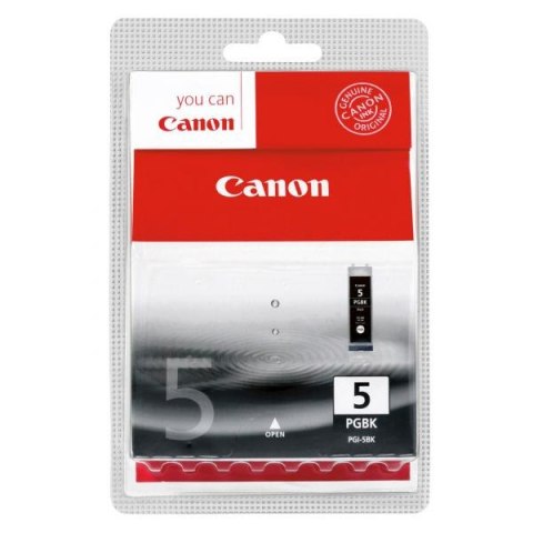 Canon oryginalny ink / tusz PGI-5 BK, 0628B029, 0628B006, black, blistr z ochroną, 360s, 26ml