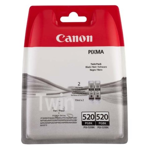 Canon oryginalny ink / tusz PGI-520 BK, 2932B012, 2932B009, black, blistr, 2x420s, 2x19ml, 2szt, 2-pack