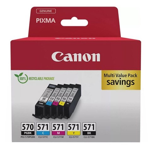 Canon oryginalny ink / tusz PGI-570XL/CLI-571 PGBK/C/M/Y/BK, 0372C006, CMYK, high capacity, multi pack