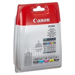 Canon oryginalny ink / tusz PGI-580 PGBK/CLI-581 CMYK, 2078C006, CMYK, blistr z ochroną, 1*11.2 + 4*5.6ml, 5-pack