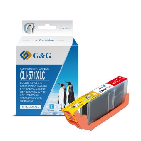 G&G kompatybilny ink / tusz z CLI571C XL, NP-C-0CL571XLC, cyan, 10,8ml, ml high capacity