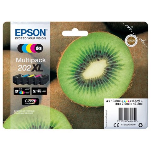 Epson oryginalny ink / tusz C13T02G74010, 202 XL, CMYK, 1x13.8, 1x7.9ml, 3x8.5ml