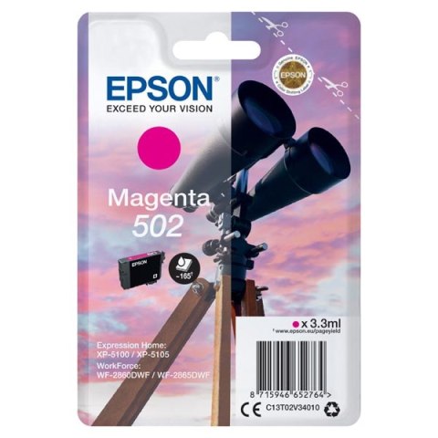 Epson oryginalny ink / tusz C13T02V34010, 502, T02V340, magenta, 165s, 3.3ml