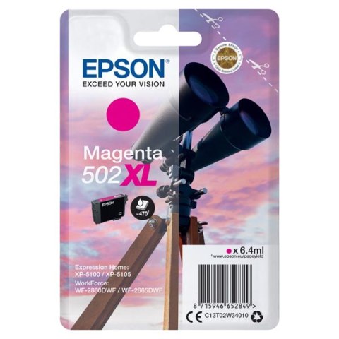 Epson oryginalny ink / tusz C13T02W34010, 502XL, T02W340, magenta, 470s, 6.4ml