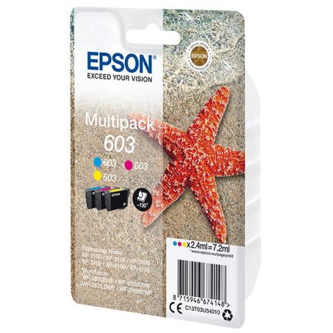 Epson oryginalny ink / tusz C13T03U54010, 603, color, 3x2.4ml Epson oryginalny ink / tusz C13T03U54010, 603, color, 3x2.4ml