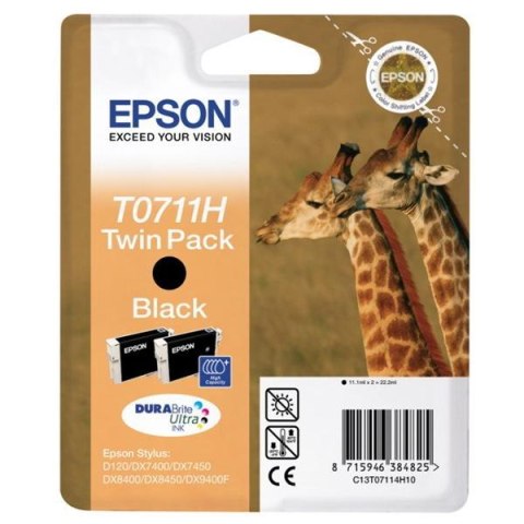 Epson oryginalny ink / tusz C13T07114H10, black, 2x11,1ml Epson oryginalny ink / tusz C13T07114H10, black, 2x11,1ml