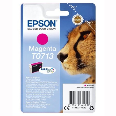 Epson oryginalny ink / tusz C13T07134022, magenta, blistr z ochroną, 5,5ml