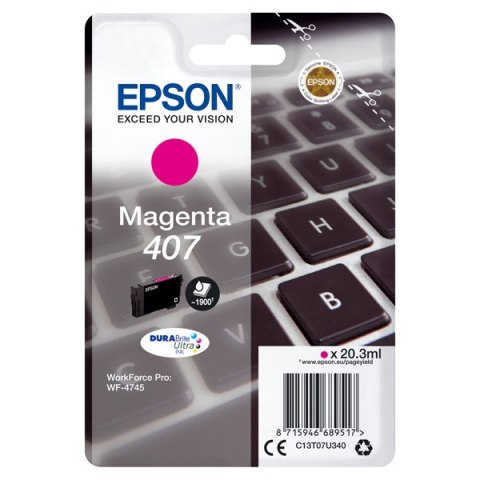 Epson oryginalny ink / tusz C13T07U340, 407XL, magenta, 1900s, 20.3ml