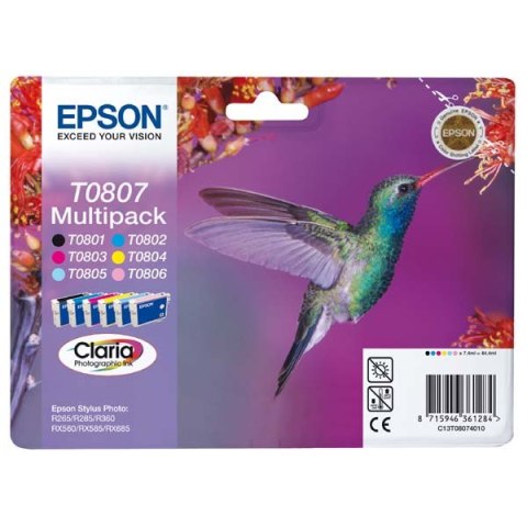 Epson oryginalny ink / tusz C13T08074011, CMYK/light C/light M Epson oryginalny ink / tusz C13T08074011, CMYK/light C/light M